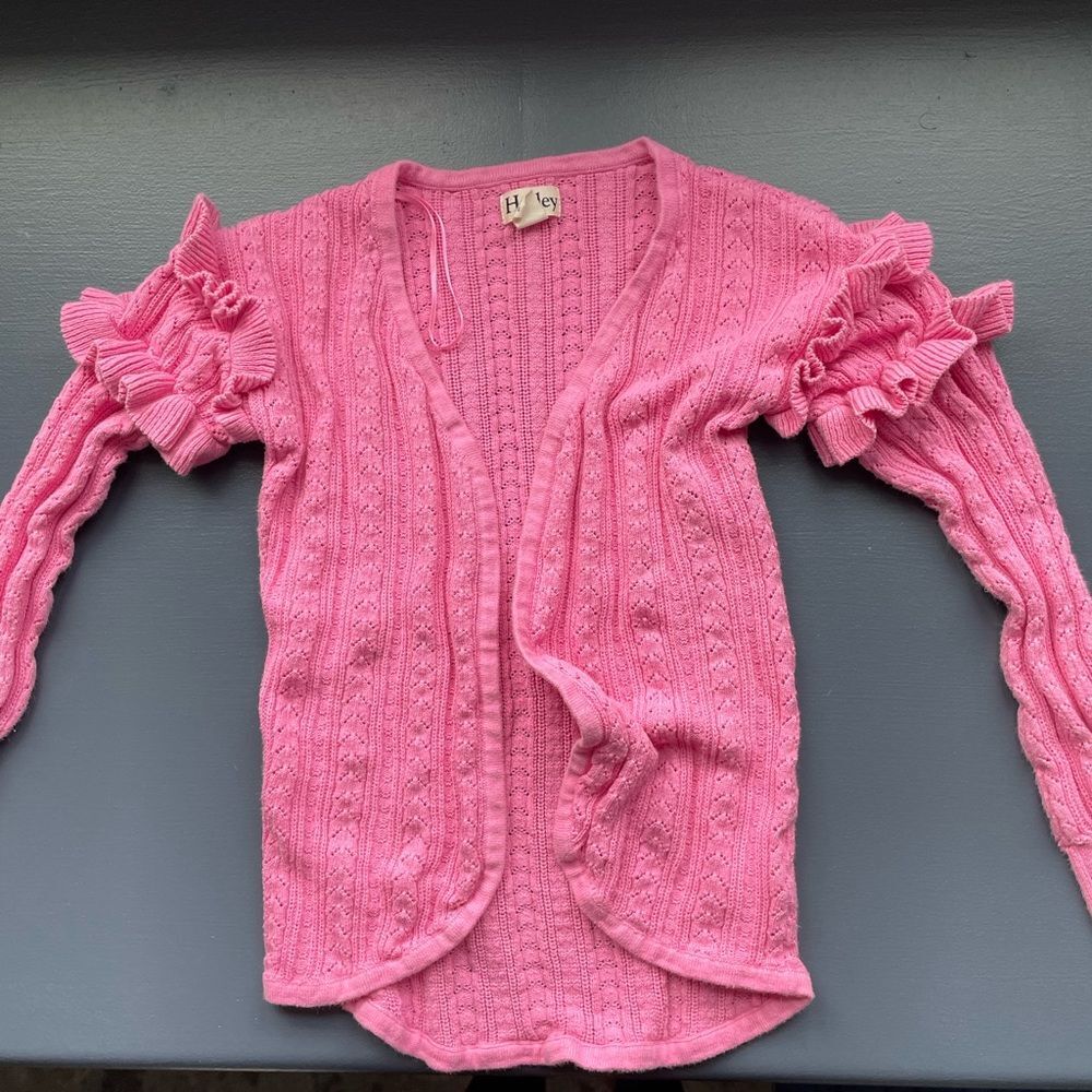 Hatley ruffle cardigan size 7